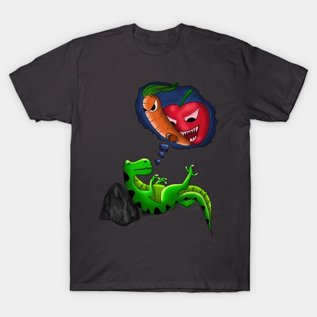 dinosaurs dream vegetables T-Shirt by osvaldoport76